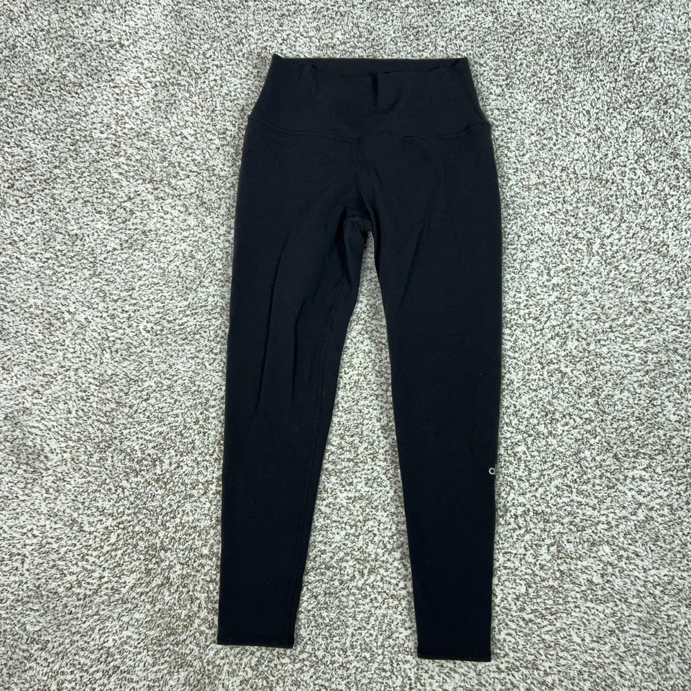 Alo Yoga Pants Womens M Black High Rise Ankle Leggings Yoga Gym Workout Stretch